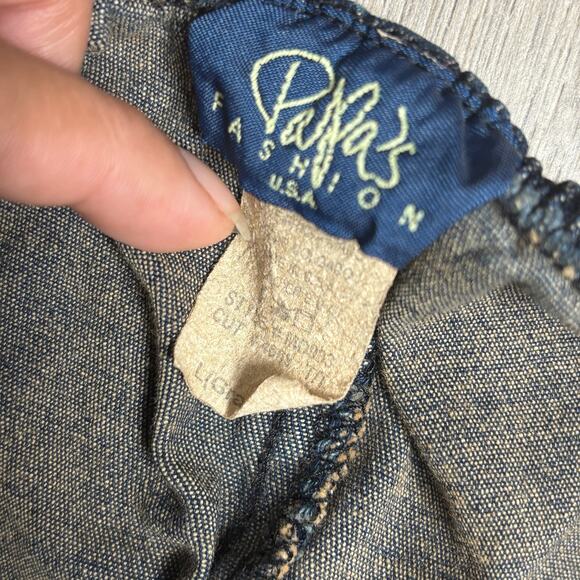 Vintage strapless denim dress red stitch bodycon - Picture 3 of 4